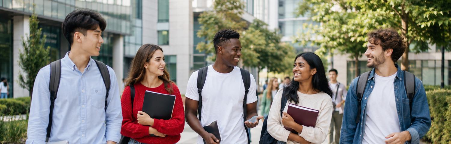 International students on campus