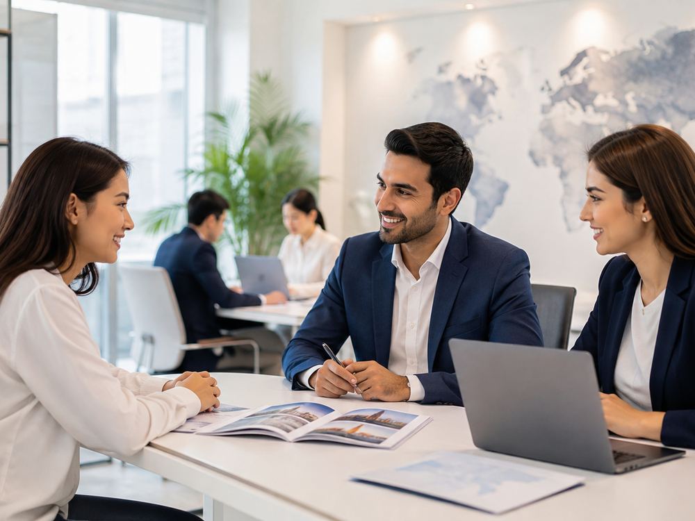 Passion Education team consulting a student